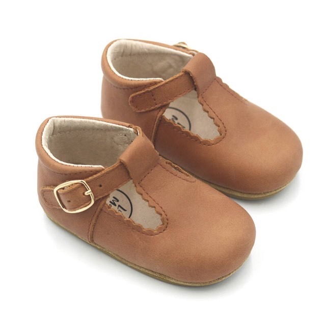 baby leather t bar shoes