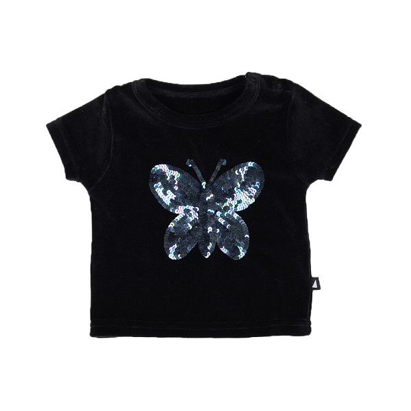 Black Butterfly Sequins Tee