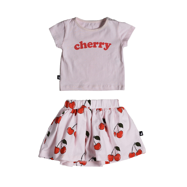 Cherry SS Tee & Skirt Set