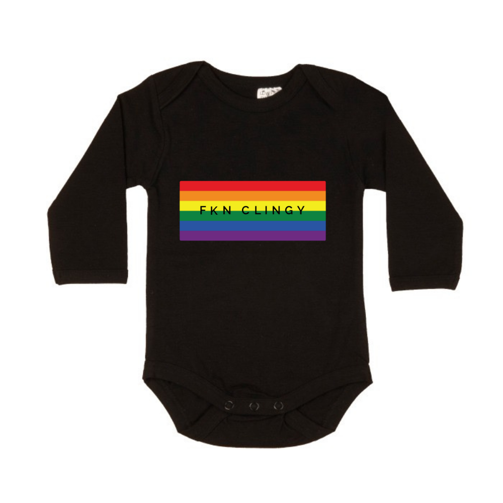 FKN Clingy Longsleeve Bodysuit Rainbow Print - Toddler Baby Co