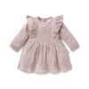 Violet Rib Ruffle Dress